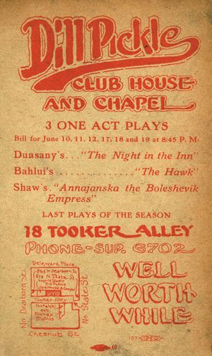 Пьеса «Анна Янская, императрица большевиков». Афиша представления в Dill Pickle Club, Чикаго, 1927 год. Источник https://upload.wikimedia.org/.