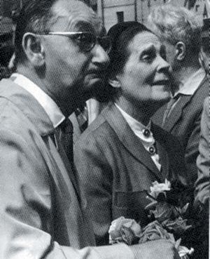 1958 год. Лиля Брик на открытии памятника Маяковскому.