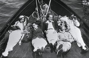 Джорджия Хэйл, Айвор Монтегю, Сергей Эйзенштейн, Эдуард Тиссэ и Чарли Чаплин, 1930 год (фото: kommersant.ru).